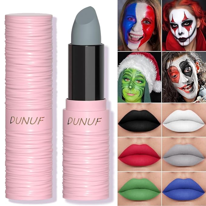 Halloween Light Grey Matte Lipstick, Grey Lip Face Light