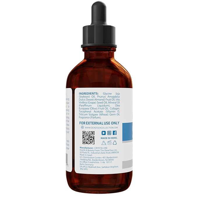 Dead Sea Collection Belly Oil for Pregnant Women - Moisturizing Body Oil with Collagen & Vitamin E - Strengthens Skin and Enhances Elasticity - Pack of 2 (4 Fl. Oz Each)