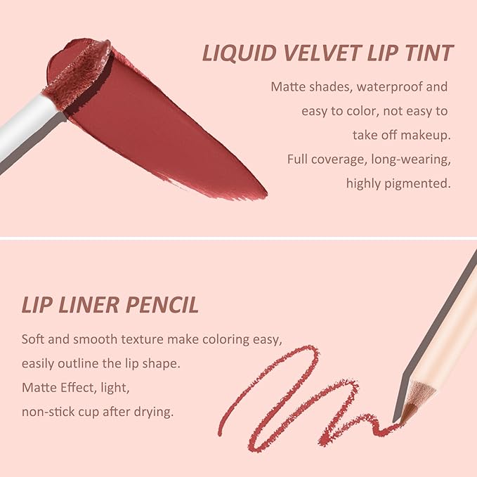 Boobeen Liquid Matte Lipstick and Lip Line Pencil Lipstick