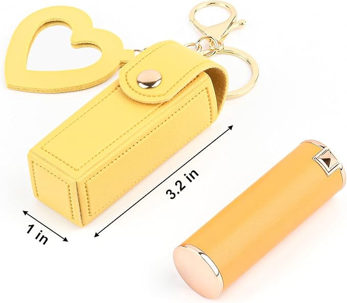 Lipstick Organizer Keychain Chapstick Case with Mirror Organizer