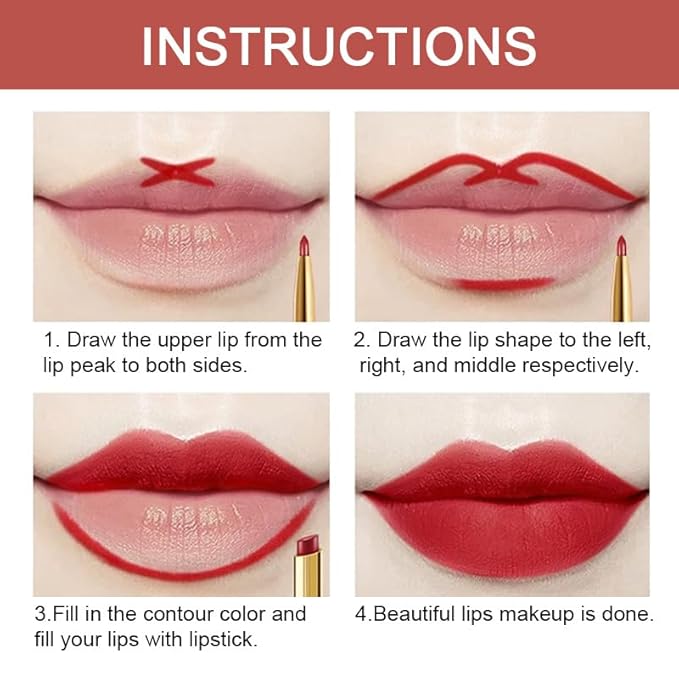evpct 3Pcs Dark Deep Ruby Mauve Red Lip 24 l