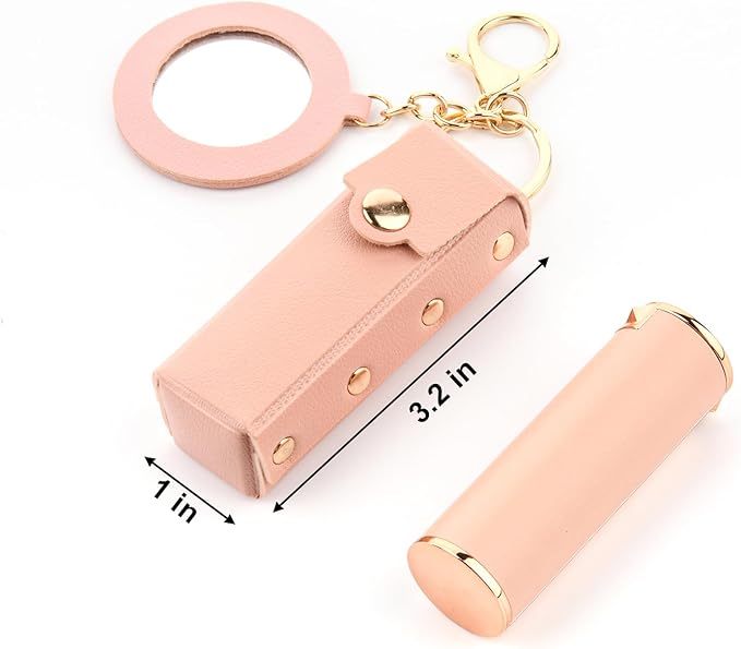 Lipstick Organizer Keychain Chapstick Case with Mirror Organizer