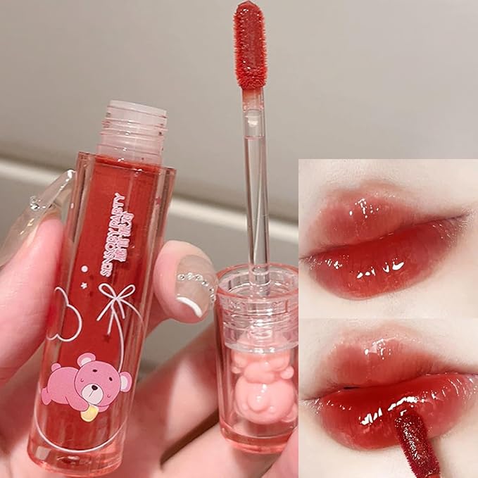 Yasovigi 6pcs Jelly Lip Gloss Bear Lip Stain Yasovigi