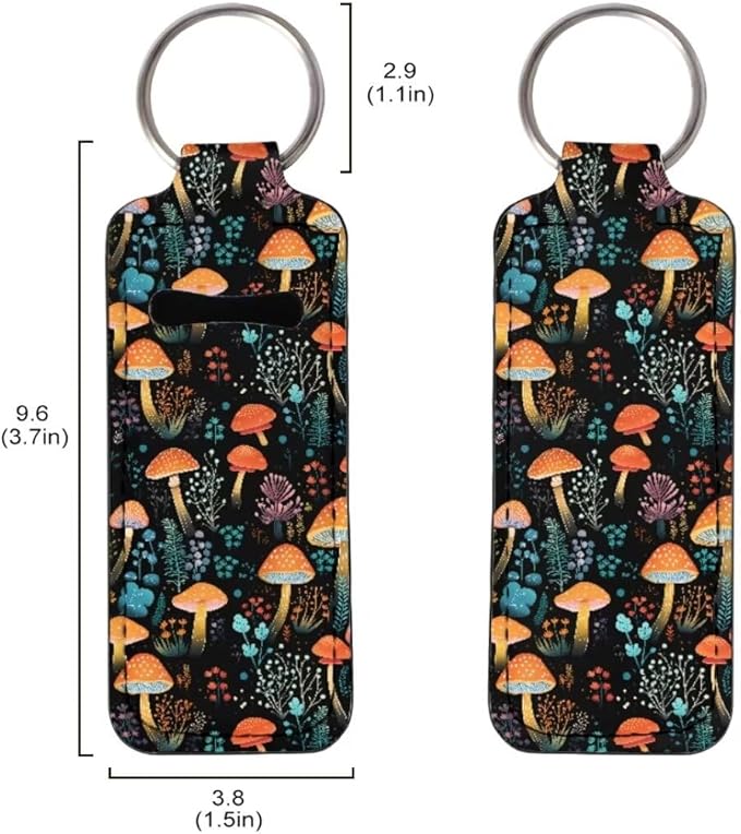 Horeset Mushroom Novelty Lipstick Holder Keychain for Women Gloss