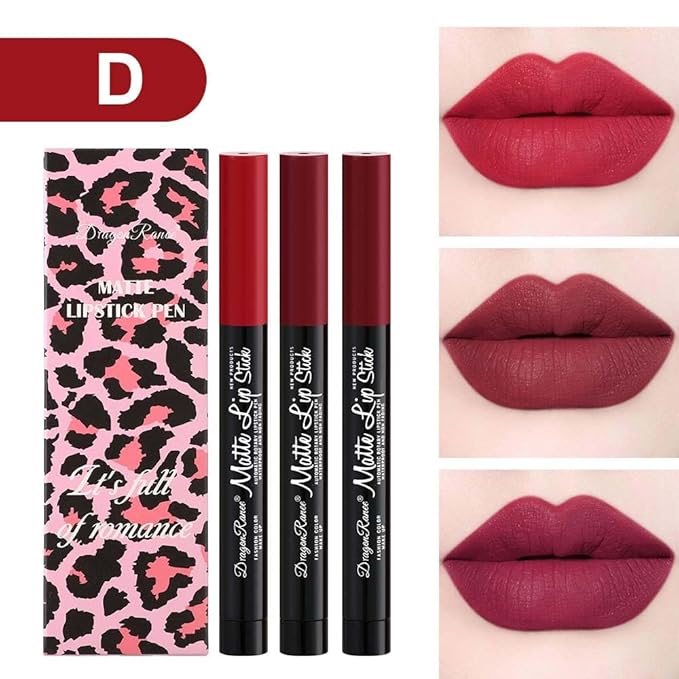 Three Lipstick Automatic Rotary High Pigment Red Pink High