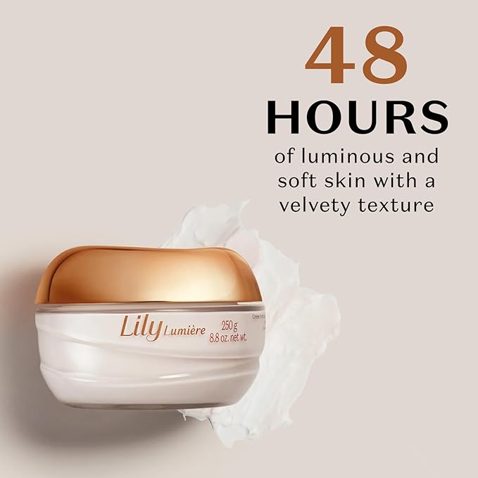 O Boticário Lily Lumiere Satin Cream, Hydrating Body Cream, 24 Hour Fragranced Body Butter for Dry Skin, 8.8 Ounce