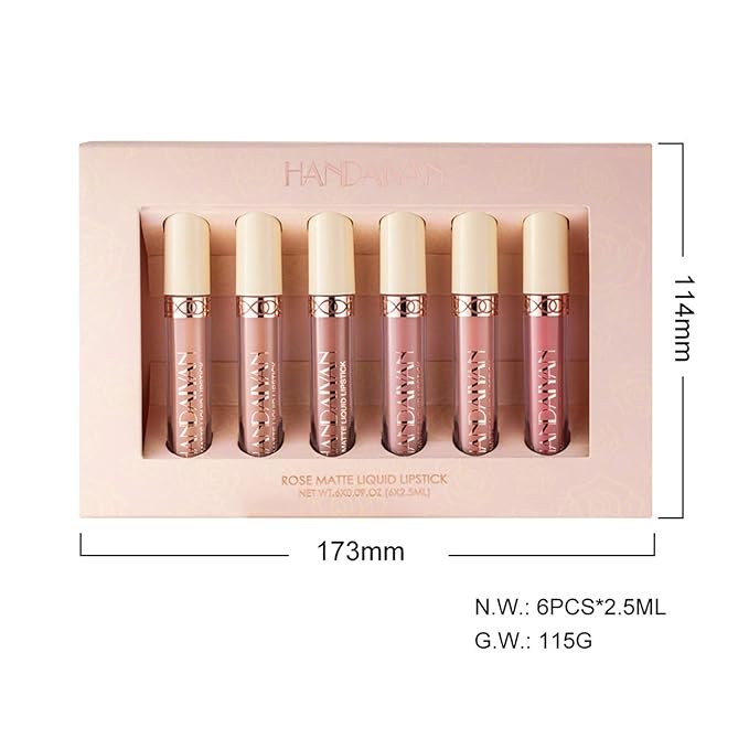 BONNIE CHOICE 6Pcs Nude Matte Liquid Lipstick Set, Long