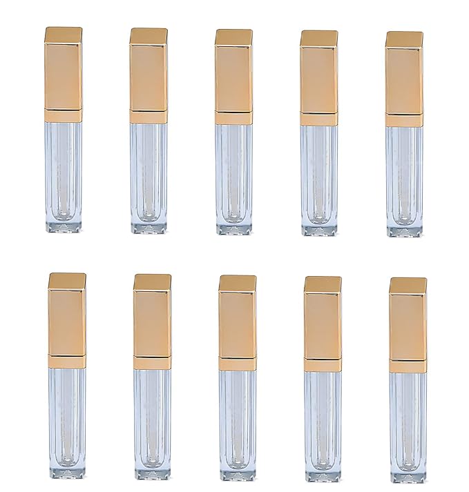 10 Pcs 7ml Square Plastic Lip Gloss Tubes 7ml