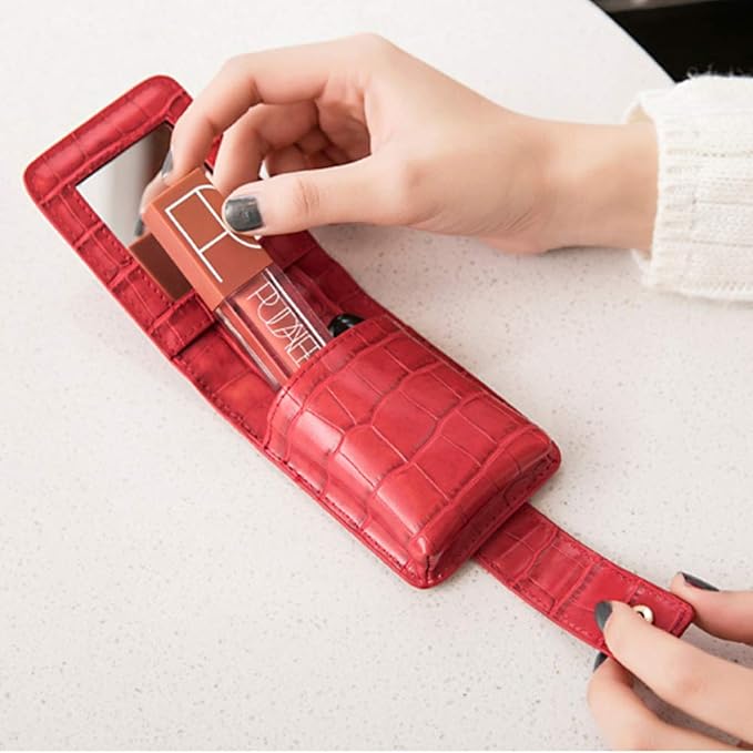 Makeup Lipstick Case with Mirror, for Outside Mini Bag