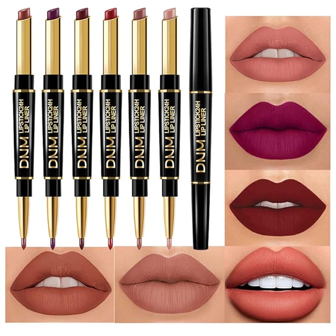 evpct 6Pcs Lip Liner and Lipstick Combo Set, Lip
