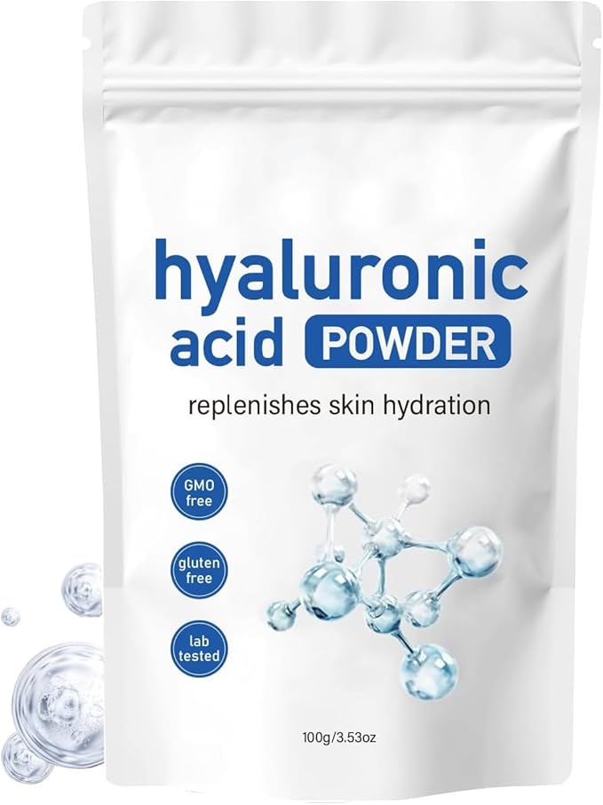 Hyaluronic Acid Powder, Hyaluronic Acid Powder for Skin Care,Low Molecular Weight, Vegan Cosmetic Grade,Water Soluble Hydrating Ingredient for Skin Moisture,DIY Facial Serum(100g/3.52oz)