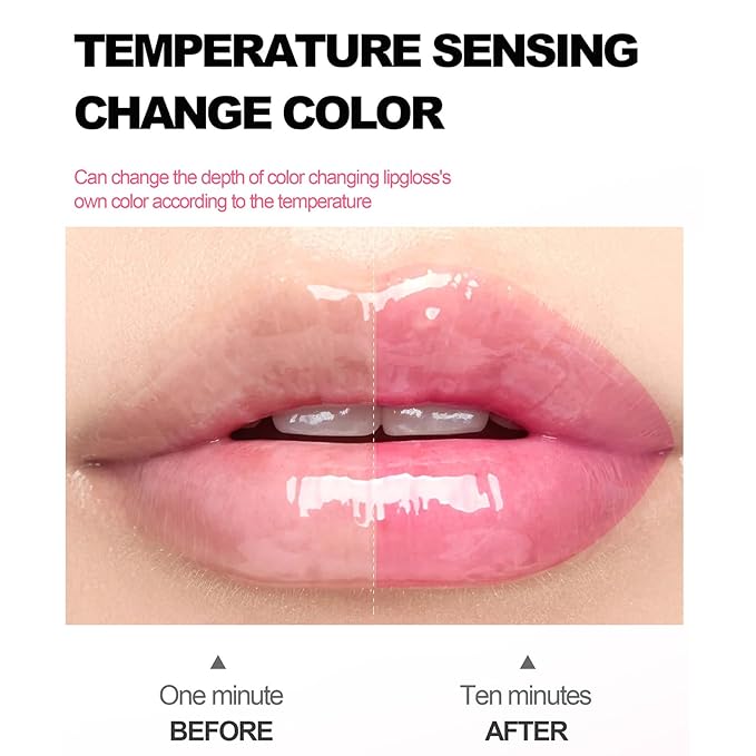 4 Colors Fruit Color Changing Lip Gloss lipstick, PH Temperature Color Changing Lip Oil Tinted Lip Stain Lip Balm, Long Lasting Nourishing Moisturizing Lip Glow Oil for Lip Care