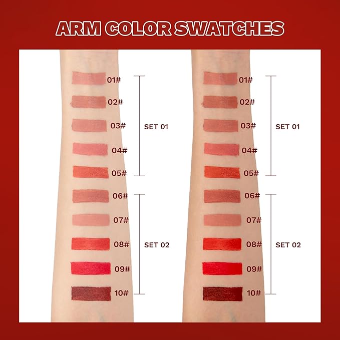5Pcs Velvet Matte Nude Lipstick Set - Long-lasting Long-lasting