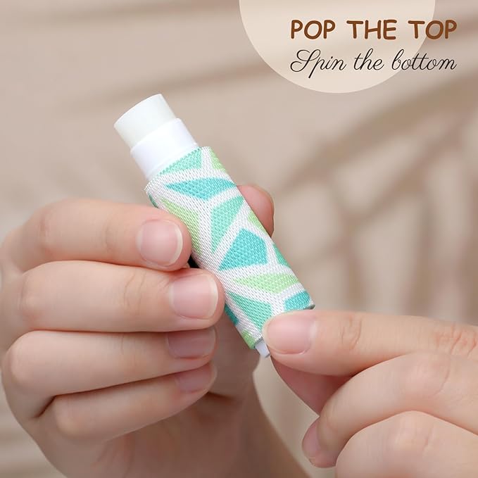 36 Pcs Lip Balm Holder Keychain Lip Gloss Holder Keychain Floral Patterns Lip Balm Sleeves with Clip Clip on Lipstick Keychain Sleeves Holder
