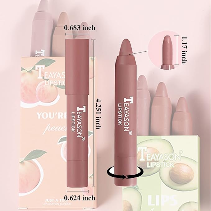 3 Colors Liquid Matte Lipstick Set, Velvet Air Moisture Smooth Crayon Nude Lipstick,Ultimate Nourishing Lipstick 24 Hour Long Lasting Waterproof Lip Gloss Lipstick for Women Makeu (Set E)