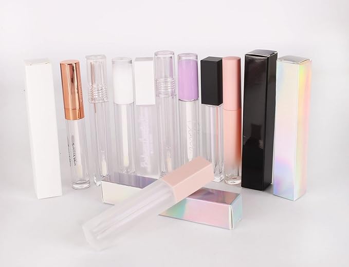 COSIDEA 50 PCS Empty Pink Lip Gloss Boxes W21 xW21 xH121mm, Cosmetic Perfume/Mascara Box Packaging, small Kraft Paper Box Luxury Holder Wrapping