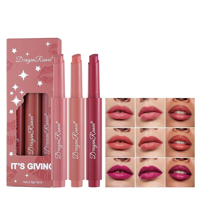 3 Colors Matte Lipstick Set, Nude Lipstick Makeup Long
