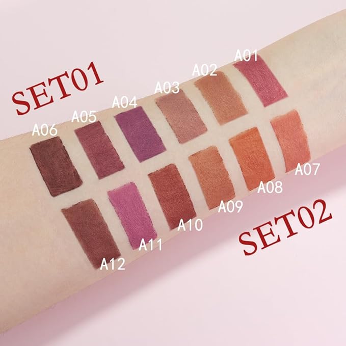 6 pcs Matte Red Lip Liner Pencil Cream Long-Lasting