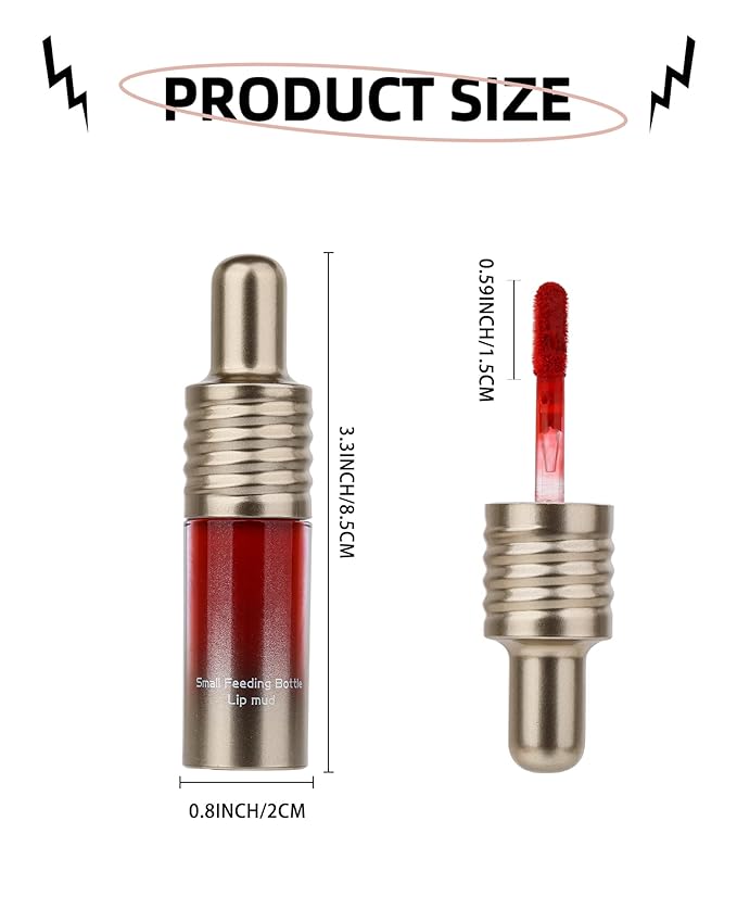 Velvet Lip Mud Tinted, Matte Lip Cream Lip Gloss, Velvet Matte Finish, Blendable High-Pigmentation Silky Creamy Texture, Lightweight, Soft, Moisturizing, Korean Lipstick Makeup Gift for Women Girl-#03