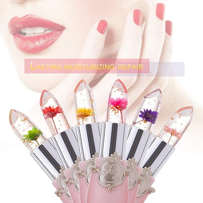 6PCS Transparent Color Change Lip Balm Moisturizer Pink Change