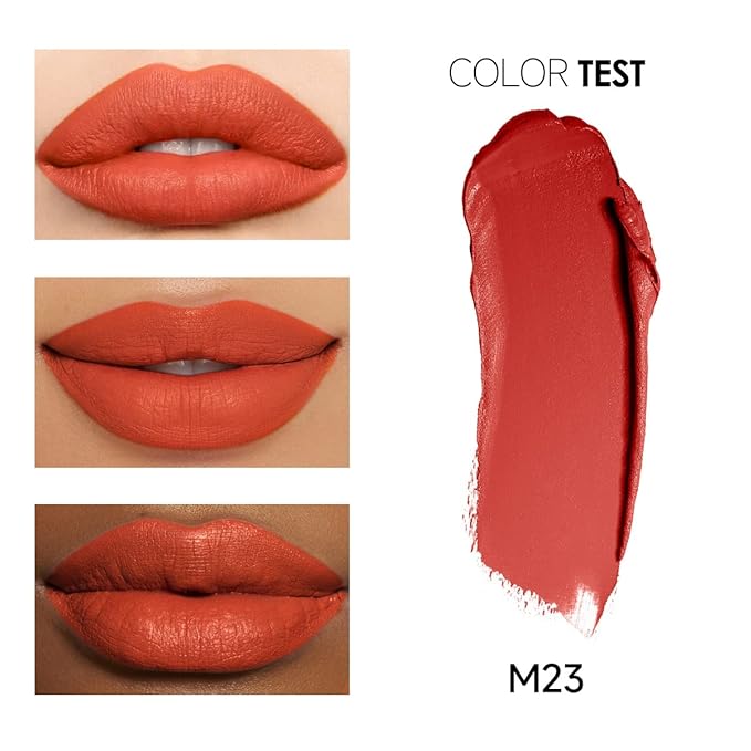 Matte Lipstick Hydrating Lip Color Makeup, Highly Pigmented Lipstick with Moisturizing Formula, Lightweight, Smooth, M23