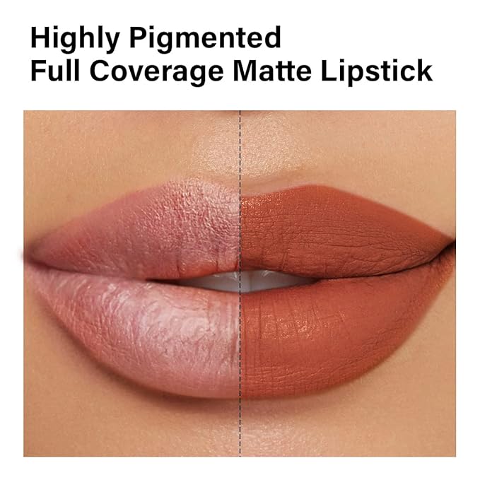 Matte Lipstick Hydrating Lip Color Makeup, Highly Pigmented Lipstick with Moisturizing Formula, Lightweight, Smooth, M17