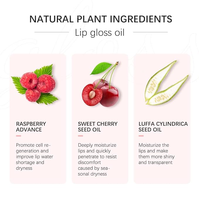 2 PCS Plumping Lip Oil,Hydrating Lip Gloss Oil,Long Plumping