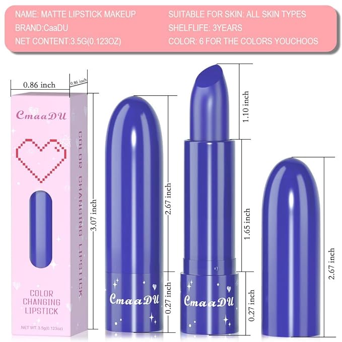 BINGBRUSH 3Pcs Color Changing Lipstick Queen,Long Lasting Lip BINGBRUSH