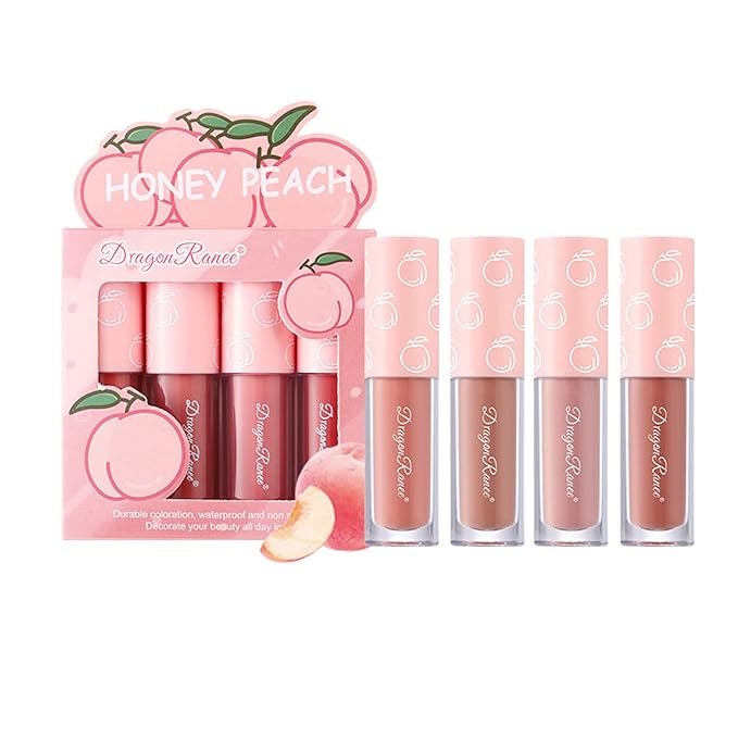 AWCCXMYM 4Pcs Nude Lipstick Set Lip Stain Lip Gloss
