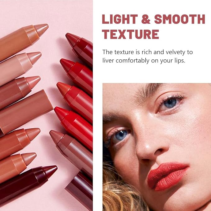 BINGBRUSH Crayon Matte Longwear Lipstick Pack Set,Moisture Sm