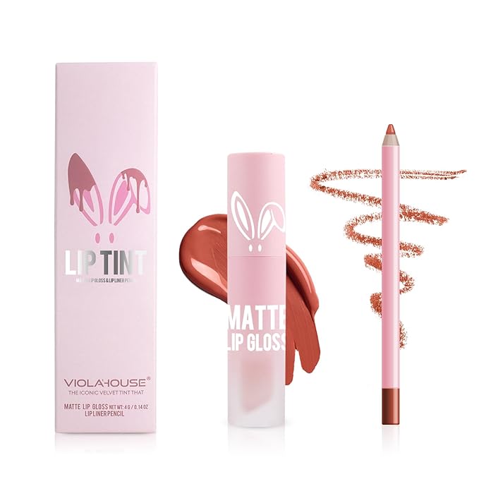 VIOLA HOUSE Lipstick Lip Liner Set, Matt Lipstick Non-Fading,