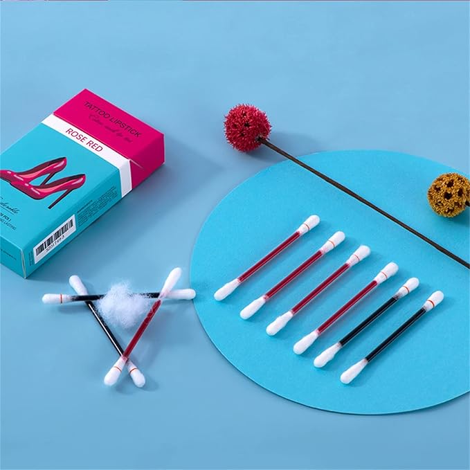Tattoo Lipstick, 20 Pcs Tattoo Lipstick cotton swab,