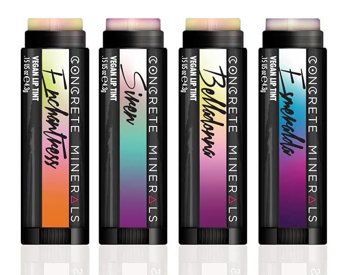 Concrete Minerals White MultiChrome Lip Tints, Nourishing Formula Nourishing