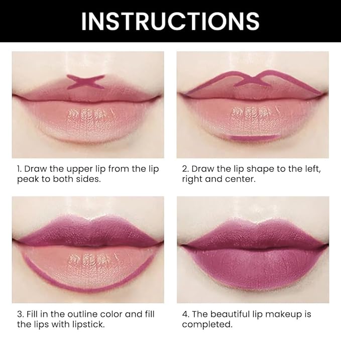 evpct 1Pcs Light Plum Rose Matte Lip Line