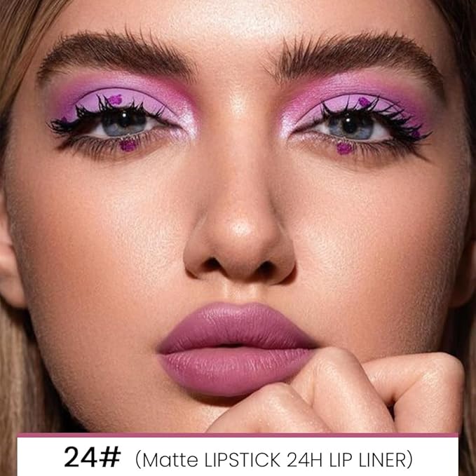 evpct 1Pcs Light Plum Rose Matte Lip Line