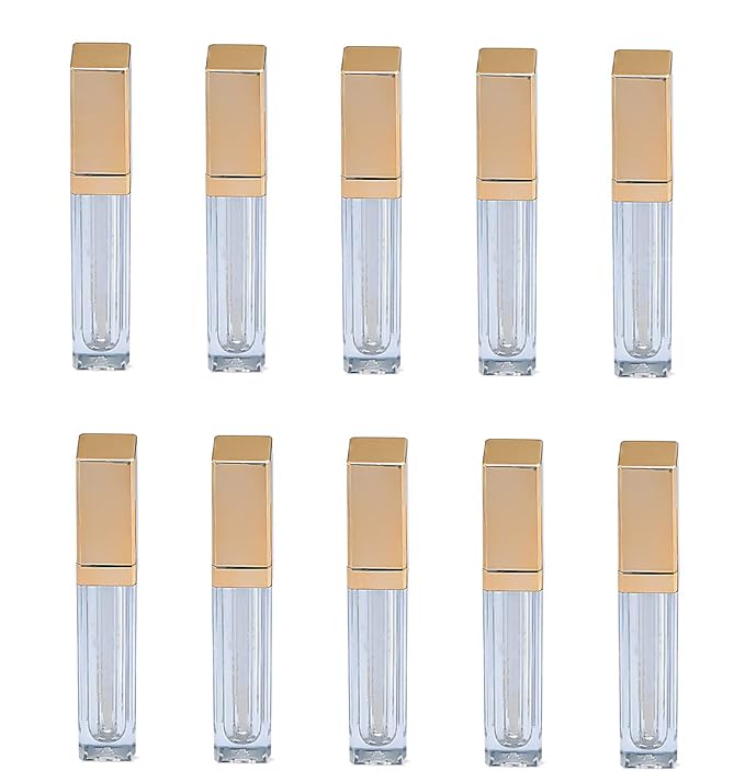 10 Pcs 7ml Square Plastic Lip Gloss Tubes 7ml