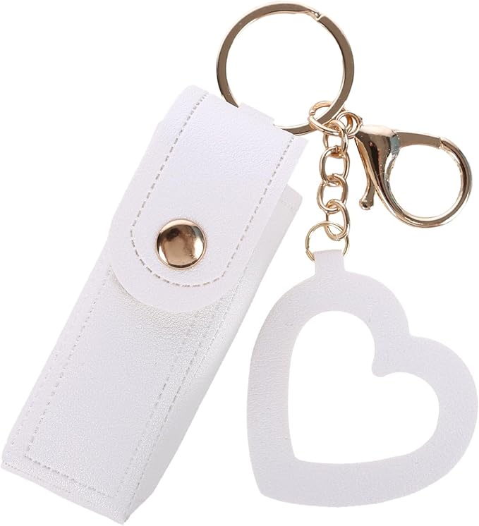 Lipstick Keychain Holder with mirror Chapstick Holder Keychain Organizer