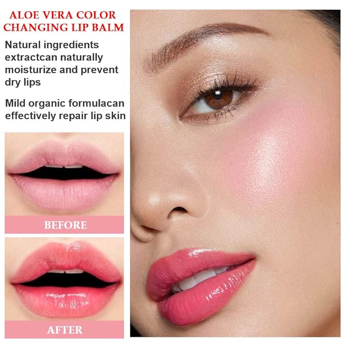 evpct 3Pcs Aloe Vera Tinted Lip Balms PH Changing