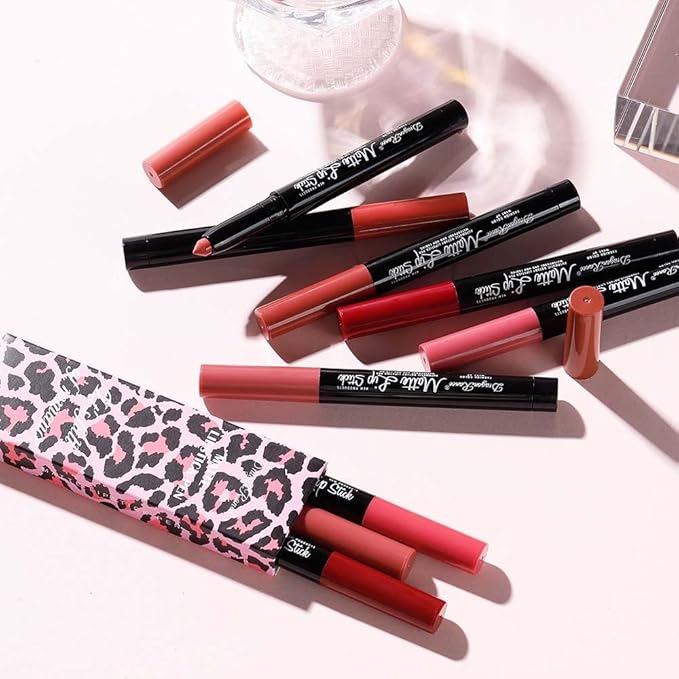 Three Lipstick Automatic Rotary High Pigment Red Pink High
