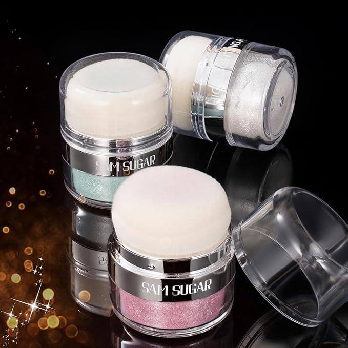 Glitter Body Highlighter Powder Body Shimmer Sparkle Face sponge head(02#)