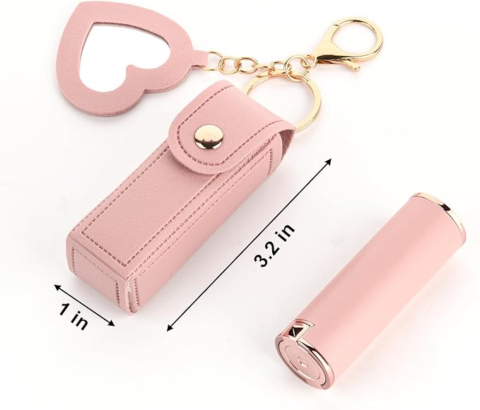 Lipstick Organizer Keychain Chapstick Case with Mirror Organizer