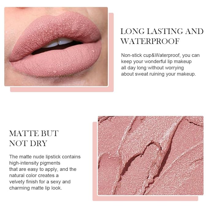 BINGBRUSH Crayon Matte Longwear Lipstick Pack Set,Moisture Sm