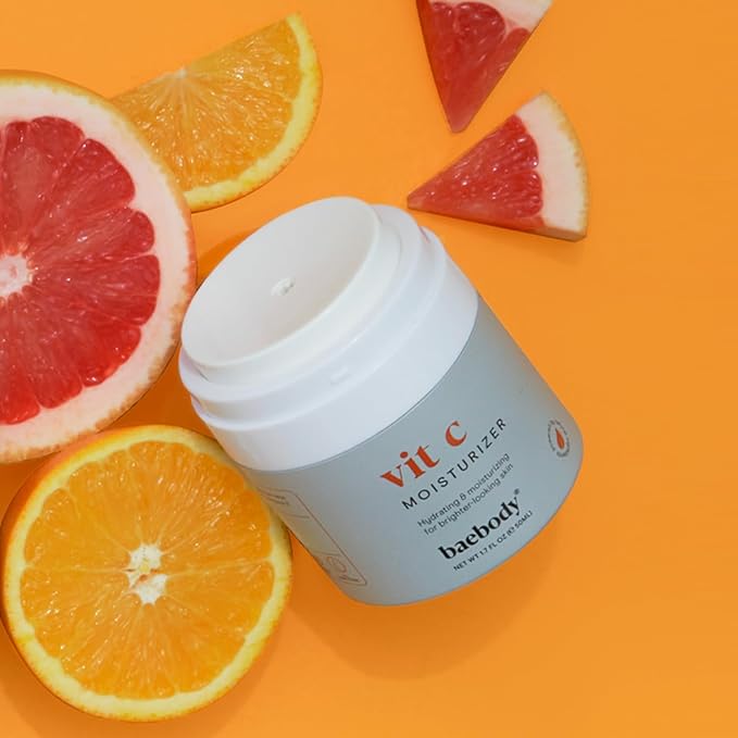 Baebody Made in USA Vitamin C Face Moisturizer - Travel Size Brightening Vitamin C Cream Moisturizer with Jojoba Oil - Anti Aging and Hydrating (0.5 fl oz/15 ml)