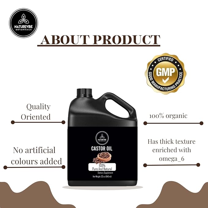 Naturevibe Botanicals Castor Oil 32 Ounces