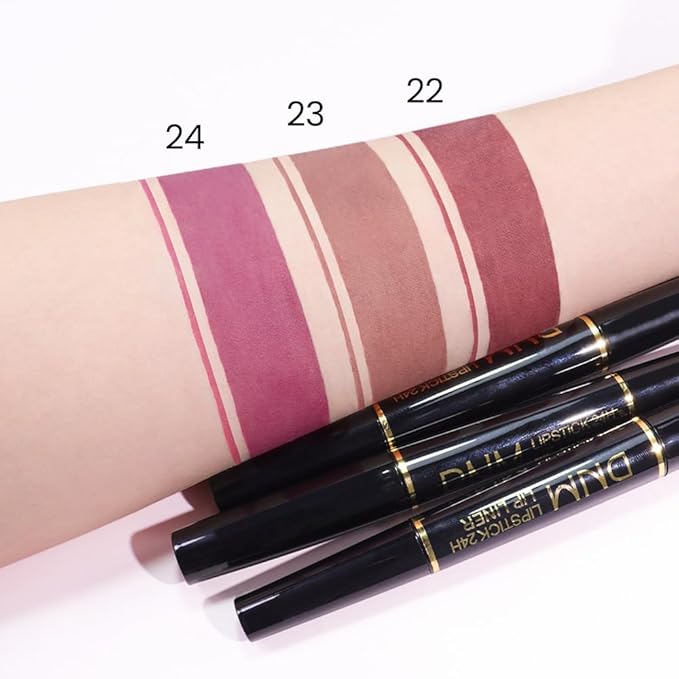 evpct 3Pcs Matte Lip Liner and Lipstick Comb
