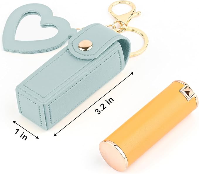 Lipstick Organizer Keychain Chapstick Case with Mirror Organizer