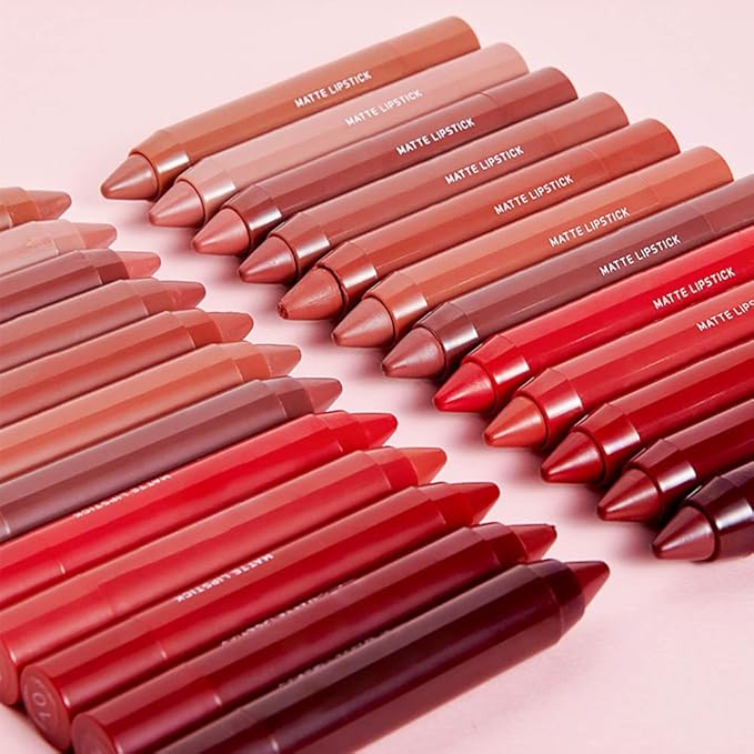 BINGBRUSH Crayon Matte Longwear Lipstick Pack Set,Moisture Sm