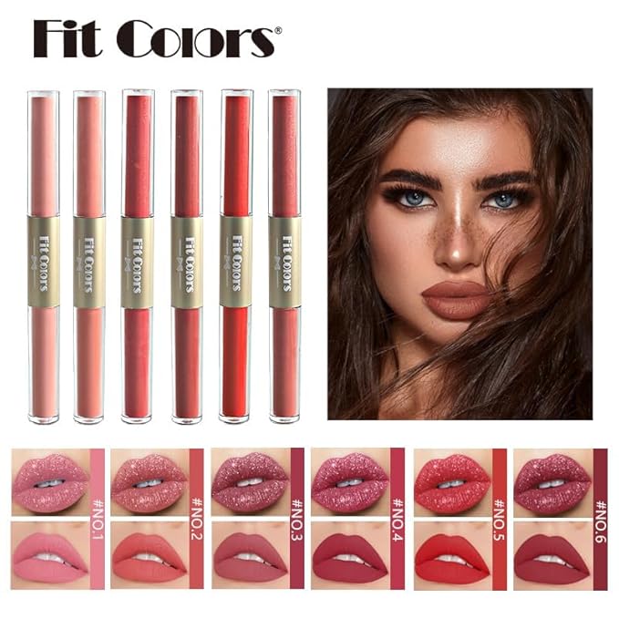 AKARY Waterproof Matte & Shimmer Liquid Lipstick, Dual-ended Highly