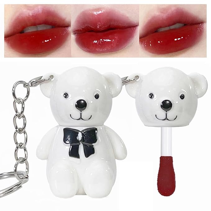 Yasovigi Bear Lip Gloss Keychain, Mirror Lip Tint Yasovigi