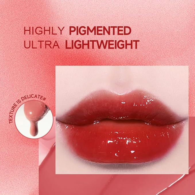 10 Colors Lip Tint Stain Set,Tint Stain Plumping Mini Liquid Lipstick, Watery Finish Lip Tint Stain Korean Lip Gloss,Long lasting Non-Stick Cup Waterproof, High Pigment, Vivid Color, Lip Tint Makeup
